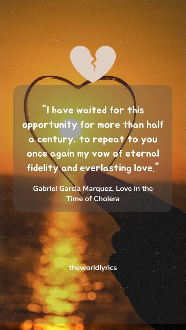 I have waited for this opportunity for more than half a century, to repeat to you once again my vow of eternal fidelity and everlasting love.